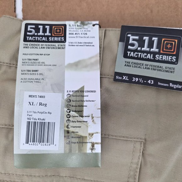 5.11 Tactical Taclite Pants Mens Knee Pad 74003 TD162 Khaki Sz 39.5-43 x32 - Picture 4 of 6